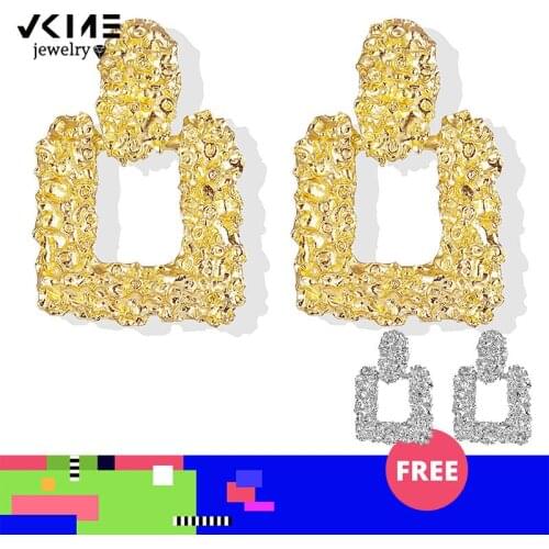 VKME Punk Metal Big geometric Drop Earrings BOHEMIA Vintage Ethnic Fashion earrings for women Accessories Drop shipping