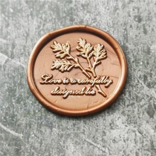 Plant wax seal stamp leaf sealing wax stamp Wax Sealing Stamp for Wedding Invitation Copper wax seal stamp Head Wood Handle
