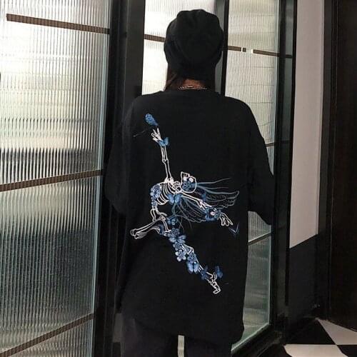 Printed Ladies Casual Summer T-shirt Girl T-shirt Loose Top Harajuku Style American Dress Ladies Tops O-neck Loose Plus Size