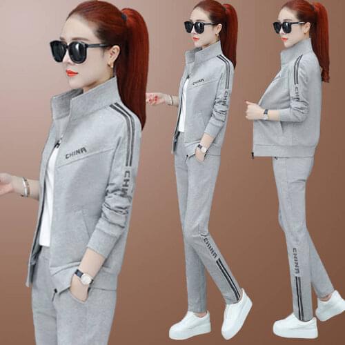 Womens Office Suit Fashion Blazer Pantsuit Simple Solid Color Suit Collar Long Sleeve + Trousers +T-shirt 3 Piece Set Blazer