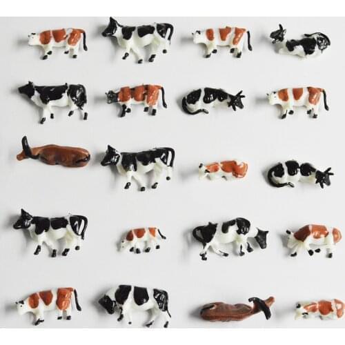 Ho Farm Animals Cows Model 1:87 Mixed Color ABS Toys Sand Table Architecture Building Materials DIY Landscape Garden Decoration