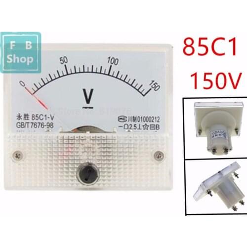 1PCS 85C1 150V Analogue DC Voltage Needle Panel Meter Voltmeter