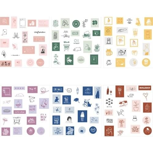 72XA DIY Luggage Case Sticker Jounarl Diary Sticker 60 sheets Waterproof Writable for Water Bottle Computer Cellphone