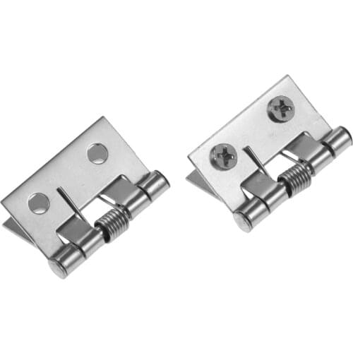 10pcs/set Spring Hinges Stainless Steel Butt Hinge w/screws Silver 4 Holes Cabinet Drawer Door Jewelry Wood Box Decor 26*31MM