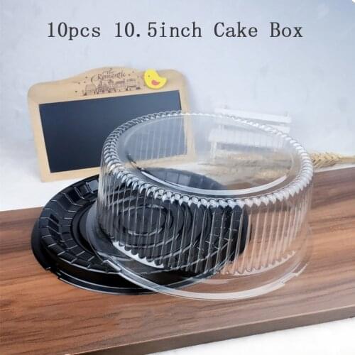 10pcs 10.5 Inch Transparent Cake Box Plastic Cake Boxes And Packaging Transparent Clear Cupcake Muffin Dome Holder Cases Wedding