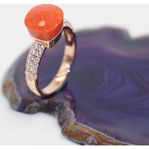 2021 Fashion Candy Style Ring Of 4 Colours Choose Crystal With White Zircon Gold Plated Rings For Friends Best Festival Gift
