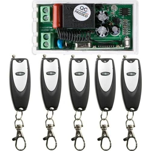 220 v 1 ch RF wireless remote control switch 1 receiver+5 transmitter More convenient circuit connection