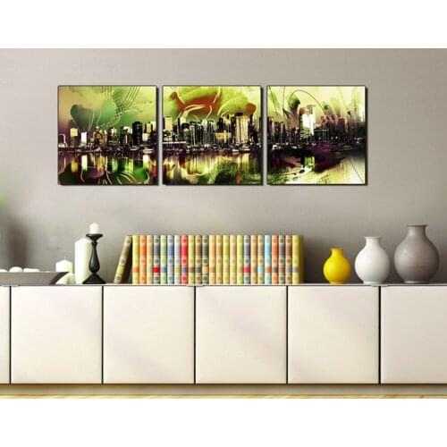 3 Panel City Landscape Modern oil painting on Canvas Picture Art HD Print Painting On Canvas Wall Pictures for living room