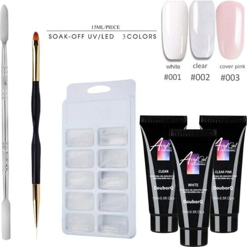 4pcs Fast Builder UV Gel Nail Set 15ml Double Use Nail Art Manicure Extension Brush Nail Form UV gel Tools Set