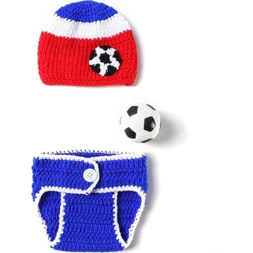 69HE 3Pcs Baby Shorts Hat Football Set Newborn Photography Props Outfits Accessories