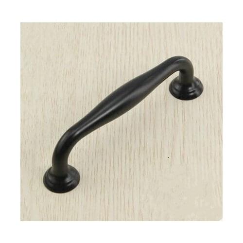 96mm modern simple black furniture hardware handes black kitchen cabinet drawer handle 3.8" black dresser cupboard door pull