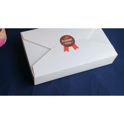 100pcs 19.5*12.5*4cm Food Packaging White cardboard Paper Box For Candy\Cake\Dessert \party\Christmas Packing boxes