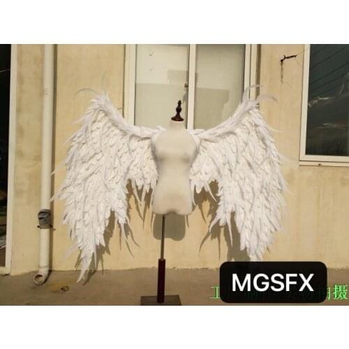 Free shipping white angel wings Feather DIY series performance wedding wings