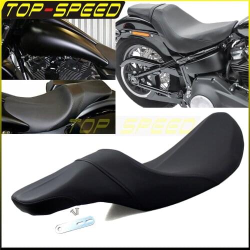 Black Driver Rear Passenger Leather Two Up Seat Motorcycle For Harley Touring Road King Electra/Street/Road/Tri Glide FLHR FLHT