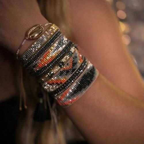 BLUESTAR Femme Bracelet MIYUKI Bracelets Evil Eye Pulseras Mujer Moda Chic Shell Handmade Bead Armband