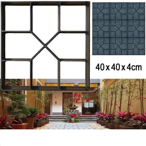 Personalized DIY Irregular Garden Paving Mold 40cm Square Brick Concrete Cement Manual Paving Mould