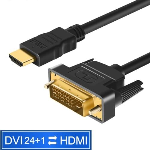 DVI to HDMI 1080P 3D HDMI to DVI HDMI Cable DVI-D 24+1 Pin Adapter Cables for HDTV DVD XBOX PS4 3 HDMI to DVI Cable 1M 2M 3M 5M