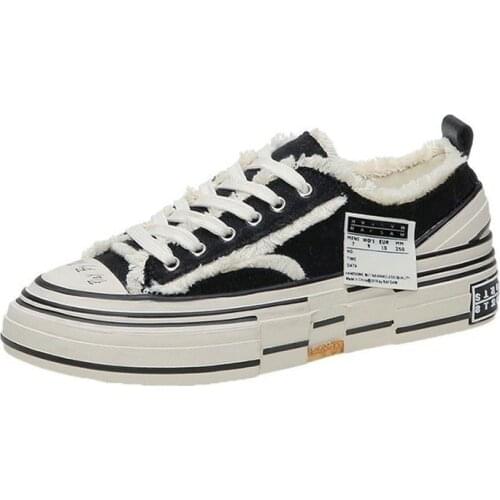 New Couple Thick-Soled Casual Shoes Non-Slip Beggar Shoes Trend Female Male Dad Cork Vulcanized Canvas Shoes Breathable Sneakers