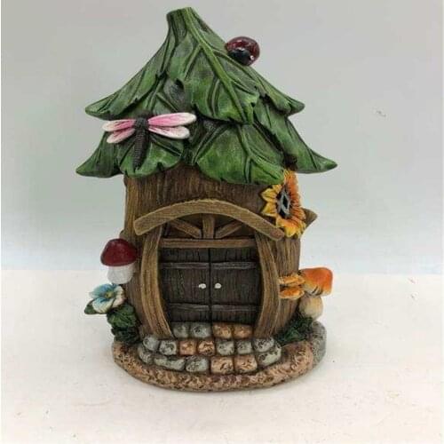 Solar resin crafts mini fairy tale home garden decoration DIY house decorations micro landscape home decoration accessories