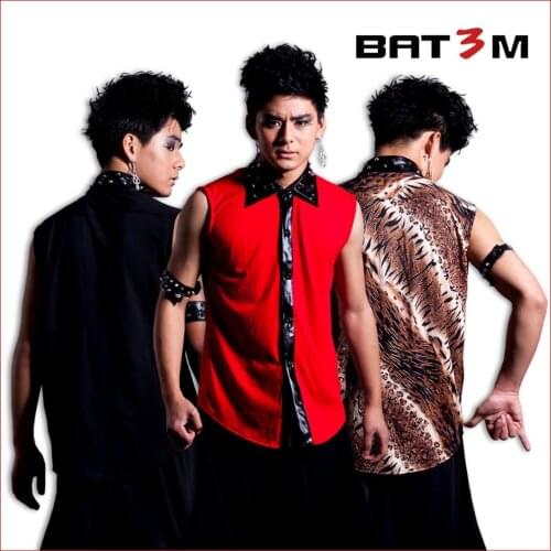 Mens 2015 new clothing Sleeveless top shirt shorts male shirt male rivet waistcoat trend shirt stage singer costumes