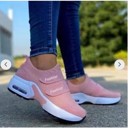 New Women Sneakers Wedge Sports Shoes Women Vulcanized Shoes Casual Platform Ladies Sneakers Velcro light Shoes