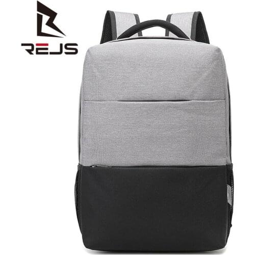 REJS LANGT 2021 New Backpack for Men Laptop Backpacks 15.6 Inch Fashion Patchwork Travel Bag with Charge School Mochlia Rucksack