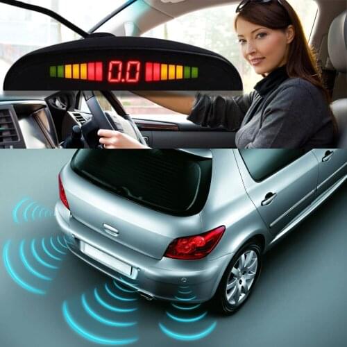 Onever Car LED Parking Sensor With 4 Sensors 12V Cars Sensor De Estacionamento Reverse Assistance Backup Radar Monitor System