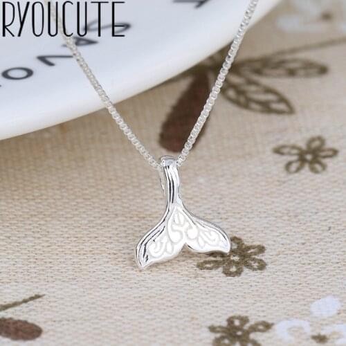 Bohemia Real Silver Color Mermaid Tail Long Choker Necklaces For Women Wedding Jewelry Gift Boho Necklace joyas de plata