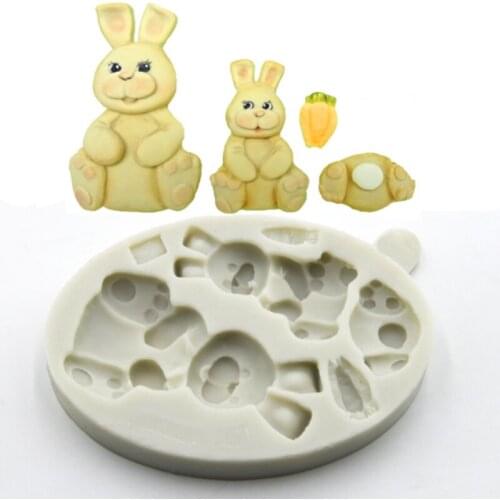 Easter Bunny Silicone Moulds Fondant Cakes Decor Tools Silicone Molds Sugarcraft Chocolate Baking Tools For Cakes Gumpaste Form