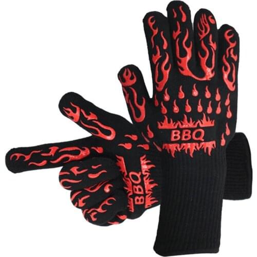 BBQ Gloves High Temperature Resistance Oven Mitts 500 800 Degrees Fireproof Barbecue Heat Insulation Microwave Oven Gloves