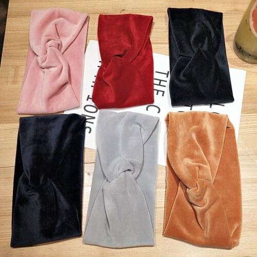 New Cotton Women Headband Solid Color Twist Knitted Cross Knot Warm Headwrap Girls Scrunchies Soft Fashion Hair Accessories