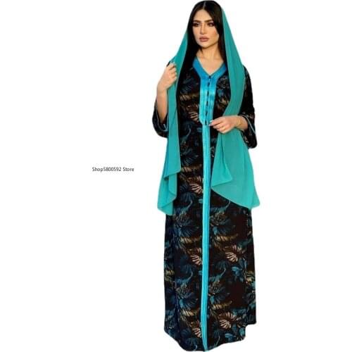 Satin Maxi Dress For Women Turkey Arabic Diamond V Neck Long Sleeve Jalabiya Muslim Islamic Ethnic Abaya 2021 Fall New