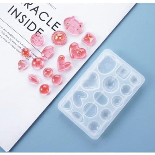 Heart/Pig/IrregularCircle Pendant Mold Cute Pendant Accessories Earring Silicone Mold DIY Jewelry Resin Casing Craft Making Tool