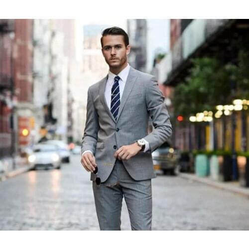 Notched Lapel Tuxedos For Men Side Vent Mens Slim Fit Two Pieces Suits Blazers Groom Wear Best Men Suit