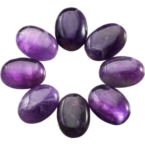 TUMBEELLUWA 1Lot (5Pc) 22x30mm Purple Crystal Oval Shape Cabochon CAB Flatback Ring Face,DIY Jewelry Making