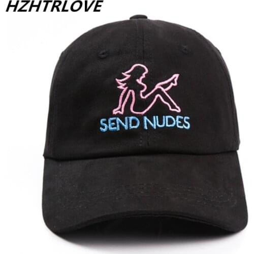 High Quality Letter SEND NUDES Snapback Cap Cotton Baseball Cap For Men Women Adjustable Hip Hop Dad Hat Bone Garros Casquette