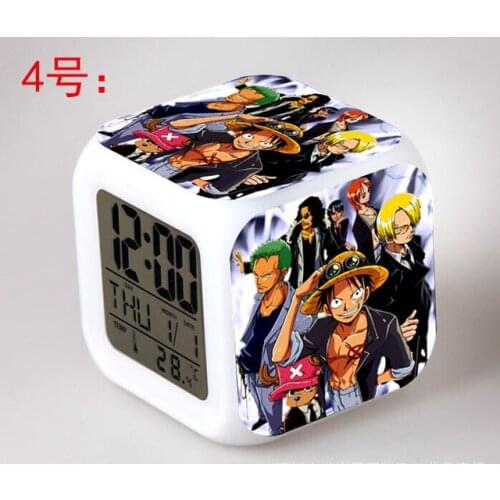 Japan Anime 3D One Piece LED Flash Digital Alarm Clock Night Light Clock For Kids Children Gift Color Change Clocks