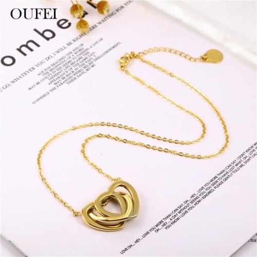 OUFEI stainless steel jewelry woman charms heart choker necklace fashion necklaces 2019 jewelry accessories free shipping