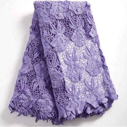 Zhenguiru Purple Guipure Cord Fabric High Quality Mesh African Fabric 2021 Nigerian Fabric For Women Party Wedding Dress A2284