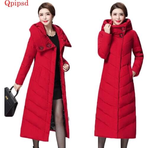 Womens Down Coats 2021 Winter Thicken Warm White Duck Down Jacket Coat Female Long Slim Down Parkas Ladies Large Size Down Coats