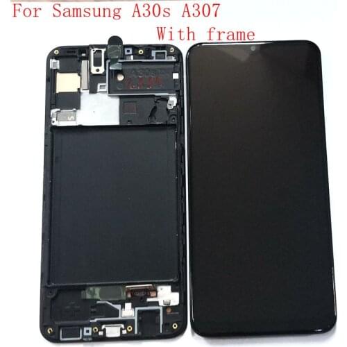 2019 oled For Samsung Galaxy A30S A307 A307F/DS SM-A307FN/DS SM-A307G/DS Lcd screen Display Touch Glass Frame Full