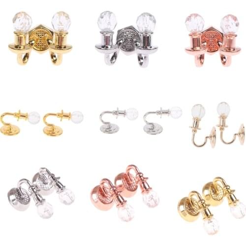 1/12 DollHouse Accessories Metal Dollhouse Wall Light Lamp Model Decoration dollhouse deor hot sale