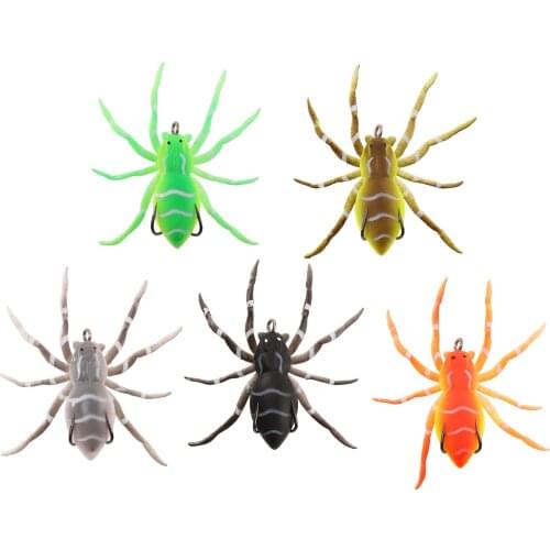 1pc 8cm 38g Fishing Luya Spider Soft Bait Fishing Lure Bionic Artificial Lure Plastic Carbon Steel Hooks Pike Carp Baits