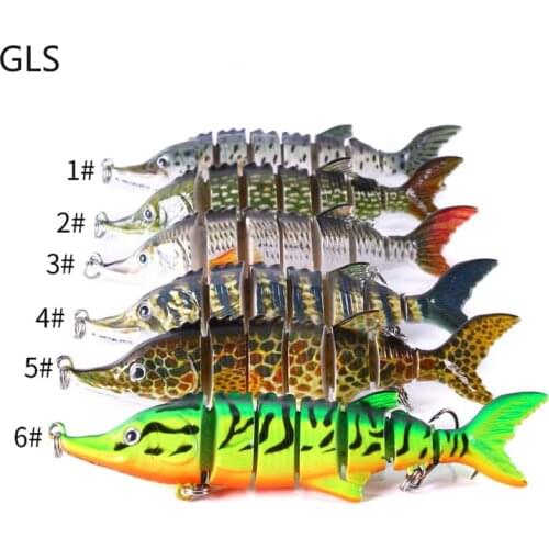 2021 High Quality 1Pcs 6-segment Multi-section Fishing Lure 3D Eyes Artificial Swim Bait 11cm 16g Fishing Hard Bait