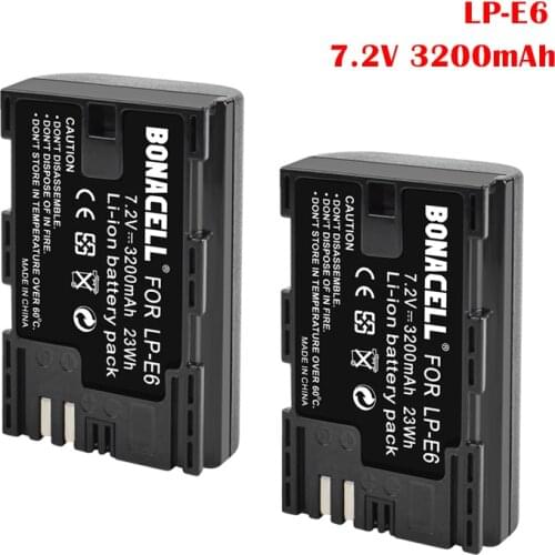 7.2V 3200mAh LP-E6 LP E6 LP-E6N Batteria Batteries for Canon 7D Mark II Camera for EOS 60D 70D 80D for EOS 5D Mark II III IV
