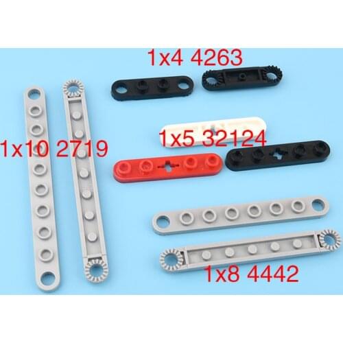 8pcs 2719 4263 2719 4442 32124 high-tech building block craft board 1 x 10 with tooth end MOC accessories construction parts toy