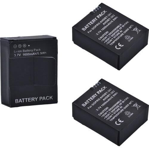Powertrust 3PCS for Gopro hero3 AHDBT-301 AHDBT-302 Camera Battery for Gopro Hero 3/3+ Hero3 Hero3 Cameras