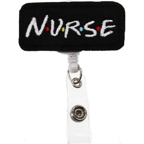 Free Shipping Nurse Retractable Felt ID Badge Holder Reel