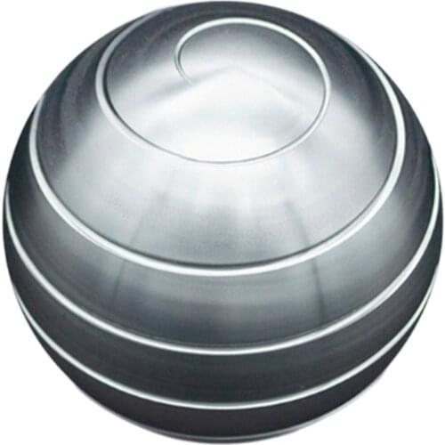 38*34mm Ball Shape Metal Desktop Decompression Rotating Spherical Gyroscope Desk Toy Metal Gyro Illusion Flowing Finger Toy