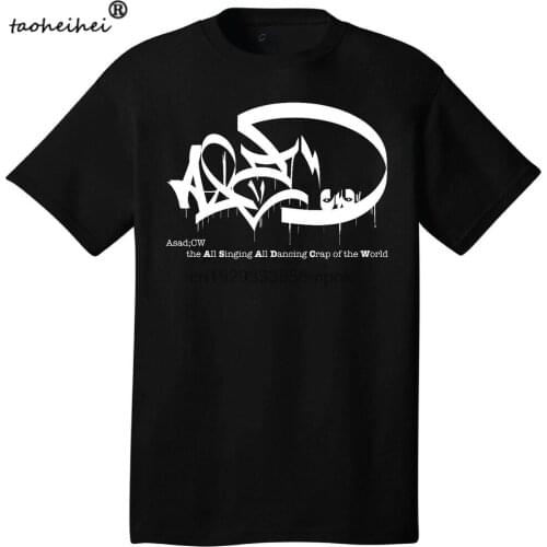 Asad CW Graffiti Street Art Style T-Shirt Black Fight Club Quote In Acronym Form